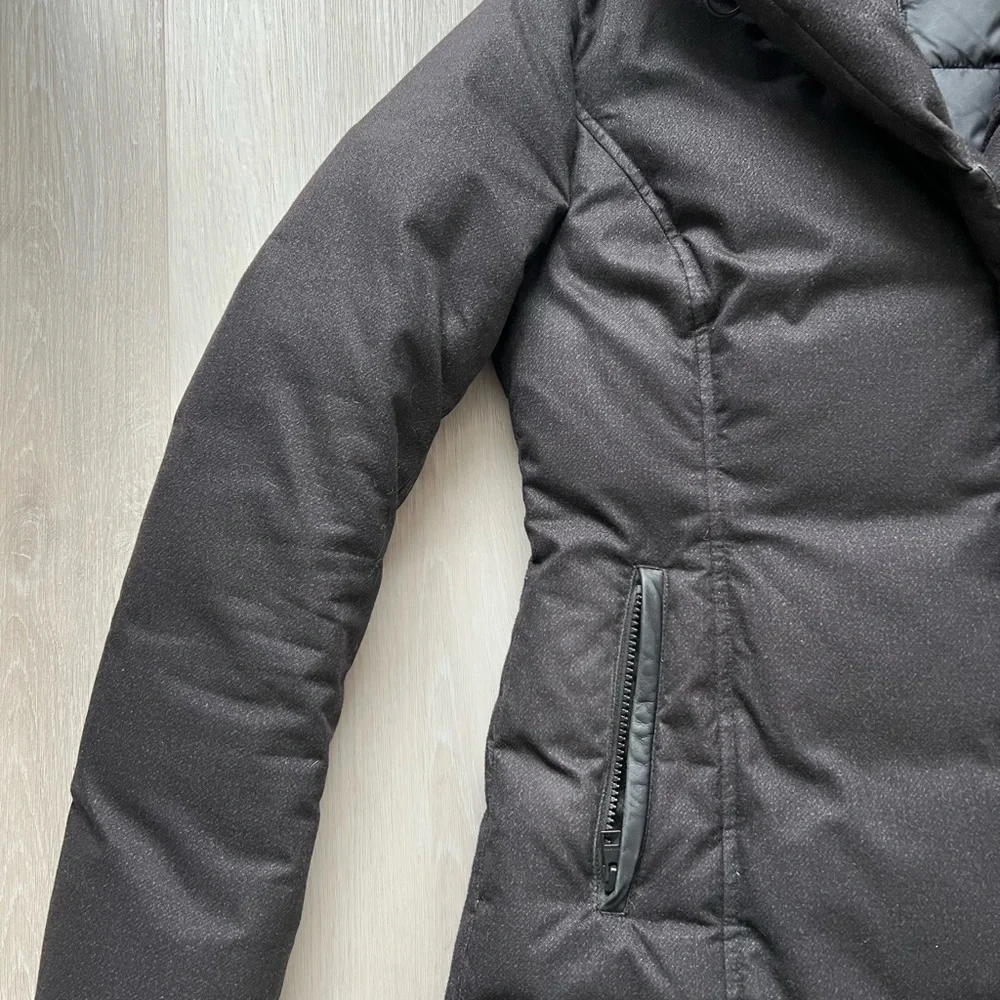 Soia & KYO CAMIELA Slim Fit Brushed Down Coat With Leather Trim - Picture 14 of 16